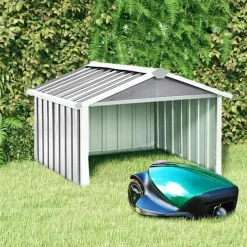 vidaXL Skjul för robotgräsklippare 92x97x63 cm galvaniserat stål grå