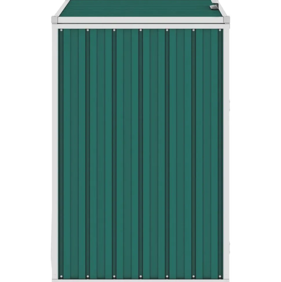 vidaXL Skjul till sopkärl grön 72x81x121 cm stål