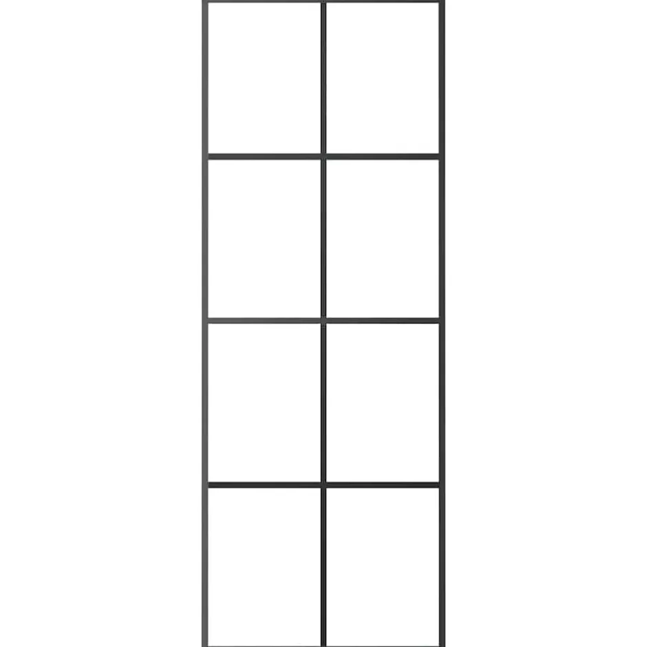 New vidaXL Skjutdörr aluminium med ESG-glas 76x205 cm Svart