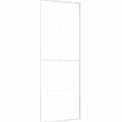 Best vidaXL Skjutdörr ESG-glas och aluminium 76x205 cm Vit