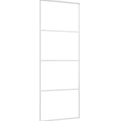 vidaXL Skjutdörr frostat ESG-glas och aluminium 76x205 cm vit
