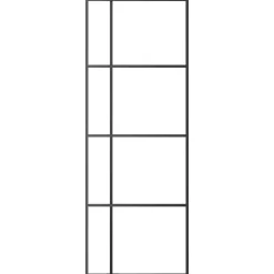 vidaXL Skjutdörr frostat ESG-glas och aluminium 76x205 cm Svart