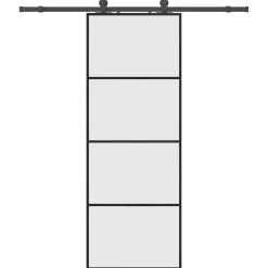 vidaXL Skjutdörr med beslag svart 76x205 cm ESG-glas