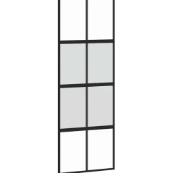 vidaXL Skjutdörr 76x205 cm härdat glas och aluminium Svart