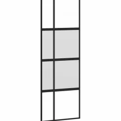 Best vidaXL Skjutdörr 76x205 cm härdat glas och aluminium Svart