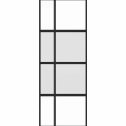 Best vidaXL Skjutdörr 76x205 cm härdat glas och aluminium Svart