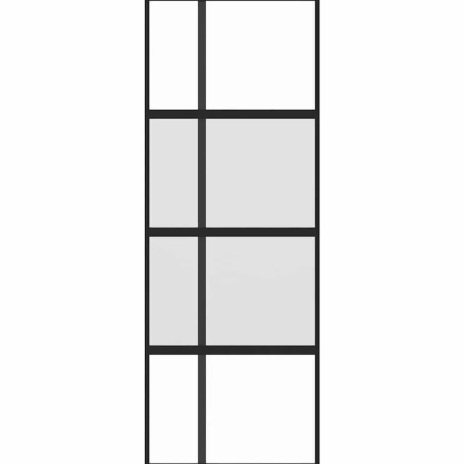 Best vidaXL Skjutdörr 76x205 cm härdat glas och aluminium Svart