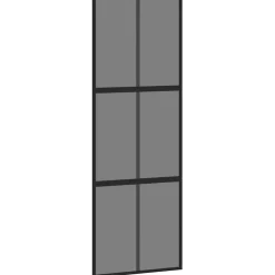 Clearance vidaXL Skjutdörr 76x205 cm härdat glas och aluminium Svart