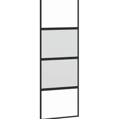 Clearance vidaXL Skjutdörr 76x205 cm härdat glas och aluminium Svart
