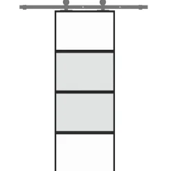 Clearance vidaXL Skjutdörr 76x205 cm härdat glas och aluminium Svart