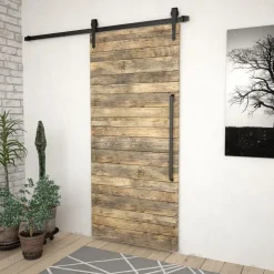 vidaXL Skjutdörrsbeslag 183 cm stål Svart