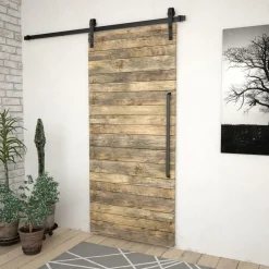 vidaXL Skjutdörrsbeslag SKIEN 183 cm stål svart