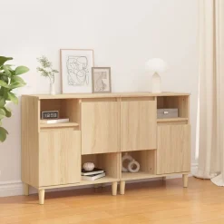 Clearance vidaXL Skänk 2 st 60x35x70 cm konstruerat trä Sonoma ek