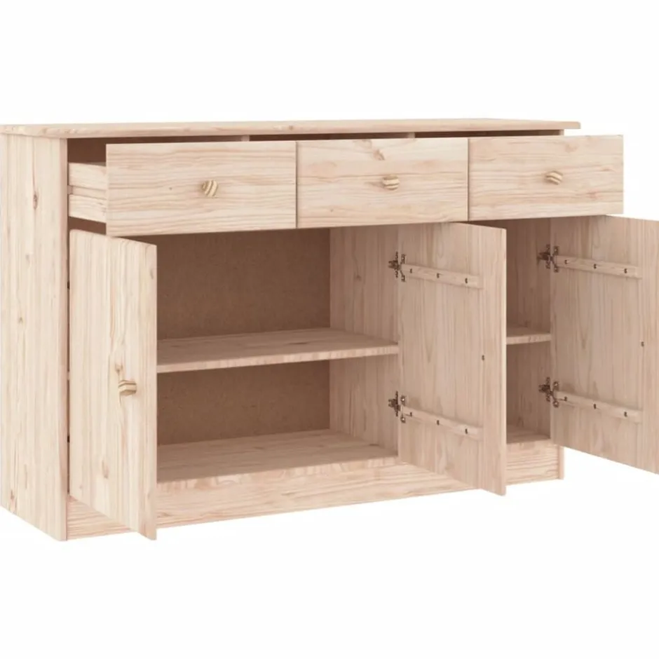 Hot vidaXL Skänk ALTA 112x35x73 cm massiv furu Naturfärg