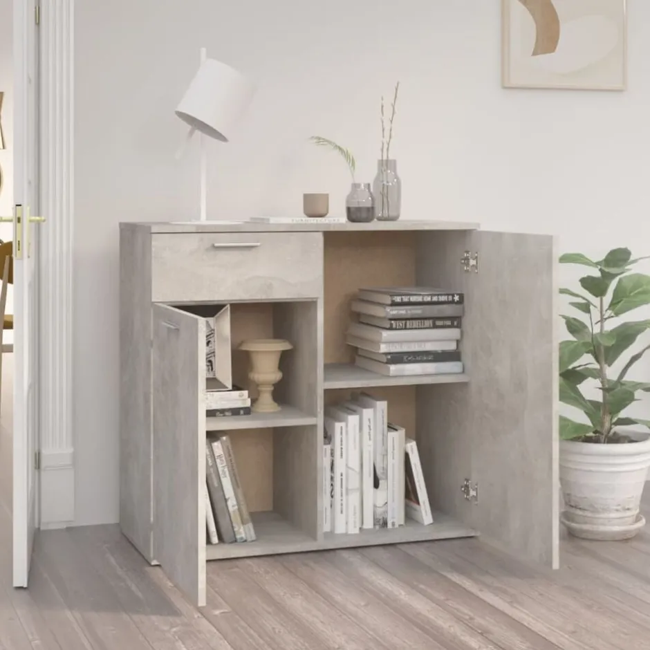 Sale vidaXL Skänk 80x36x75 cm konstruerat trä Betonggrå