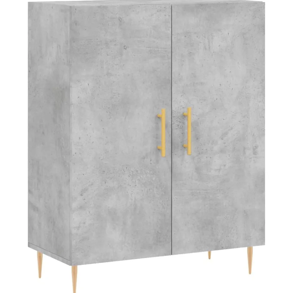 New vidaXL Skänk 69,5x34x90 cm konstruerat trä Betonggrå