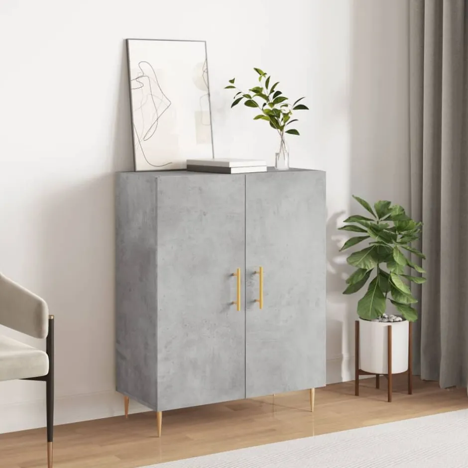New vidaXL Skänk 69,5x34x90 cm konstruerat trä Betonggrå