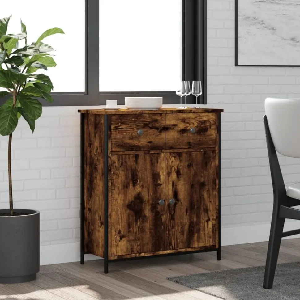 vidaXL Skänk brun ek 70x30x80 cm konstruerat trä