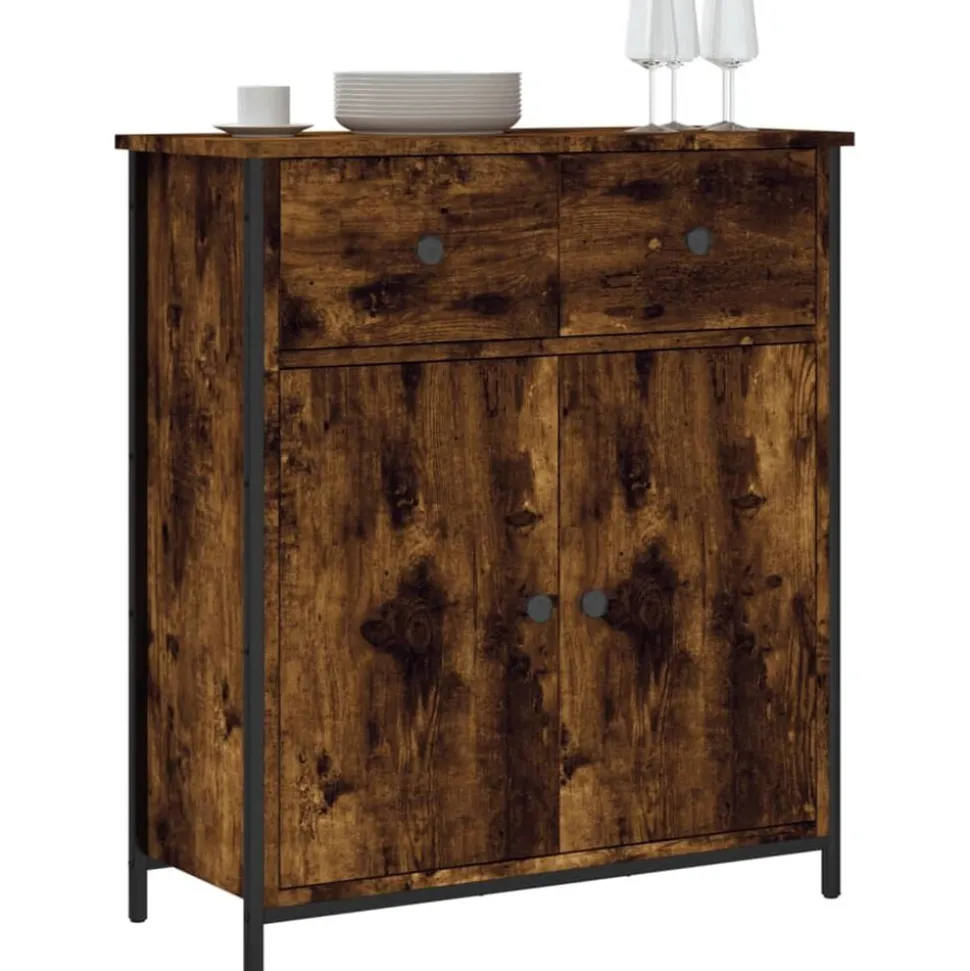 vidaXL Skänk brun ek 70x30x80 cm konstruerat trä