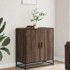 vidaXL Skänk brun ek 68x35x76 cm konstruerat trä och metall