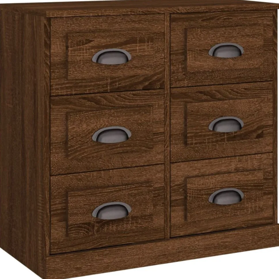 vidaXL Skänk brun ek 70x35,5x67,5 cm konstruerat trä