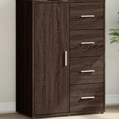 vidaXL Skänk brun ek 60x31x84 cm konstruerat trä