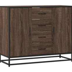 Hot vidaXL Skänk 92x35x76 cm konstruerat trä brun ek