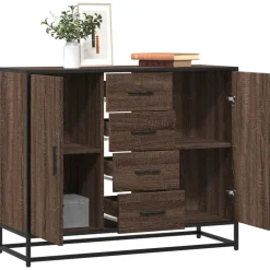 Hot vidaXL Skänk 92x35x76 cm konstruerat trä brun ek