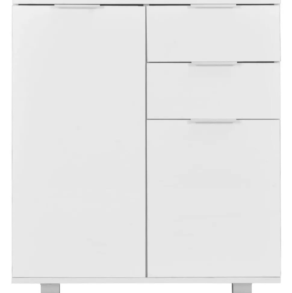 vidaXL Skänk högglans vit 71x35x80 cm spånskiva