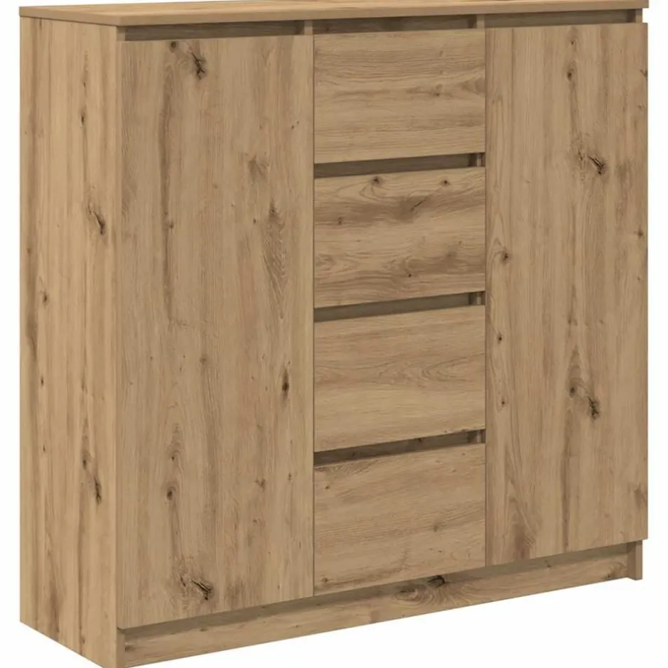 Outlet vidaXL Skänk med lådor hantverksmässig ek 100,5x35x98,5 cm artisan ek
