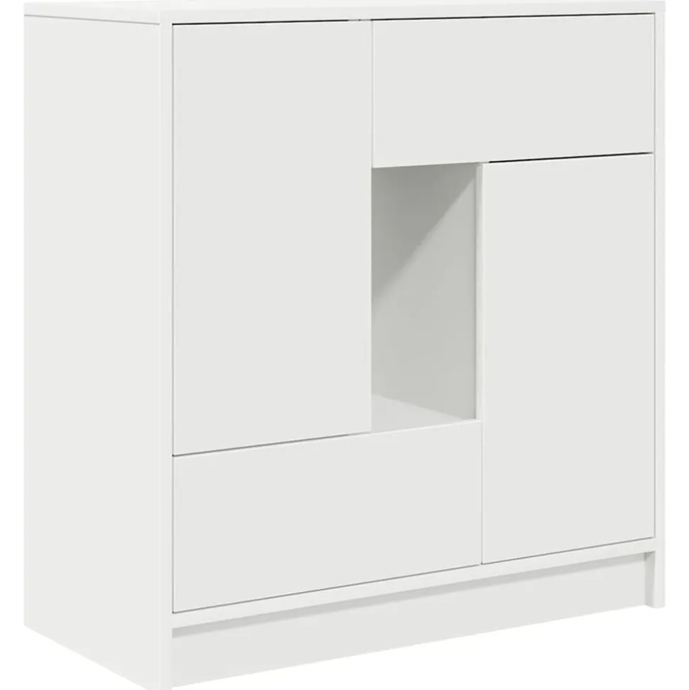 vidaXL Skänk med lådor och dörrar vit 70,5x34x74,5 cm