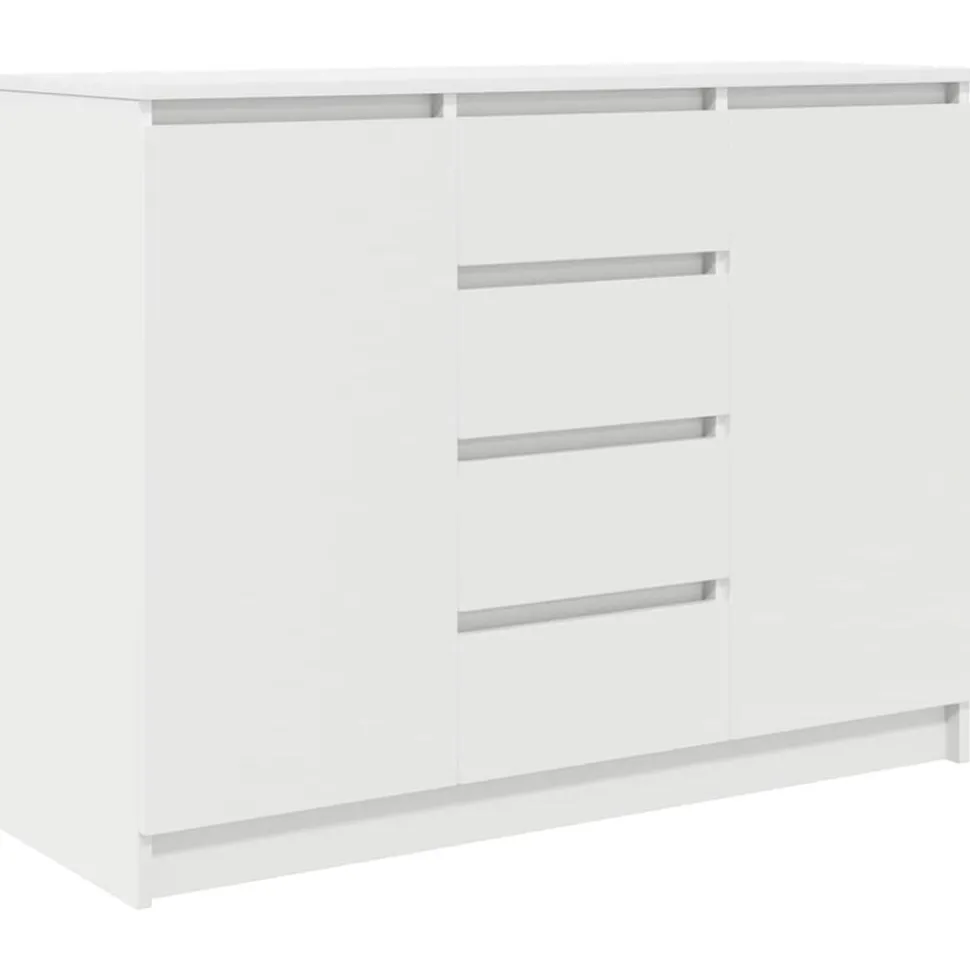 vidaXL Skänk med lådor vit 100,5x35x76 cm konstruerat trä