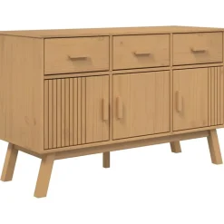 Hot vidaXL Skänk OLDEN 114x43x73,5 cm massiv furu Brun