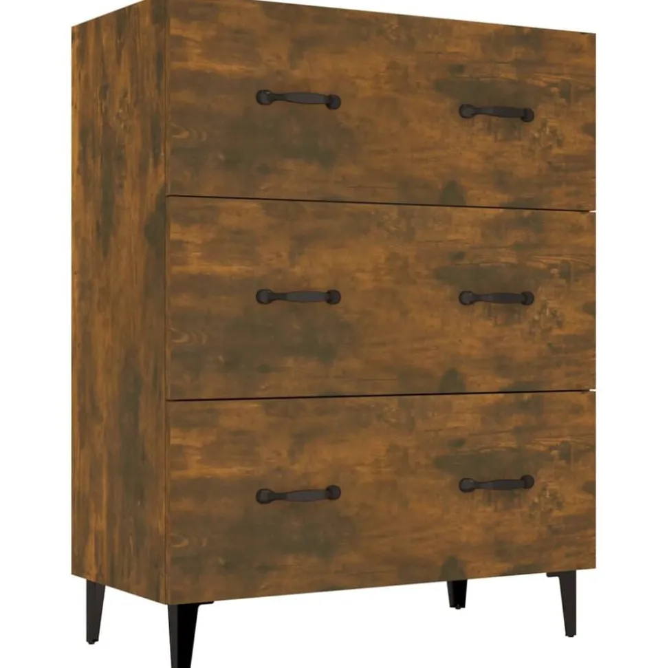 vidaXL Skänk rökfärgad ek 69,5x34x90 cm konstruerat trä