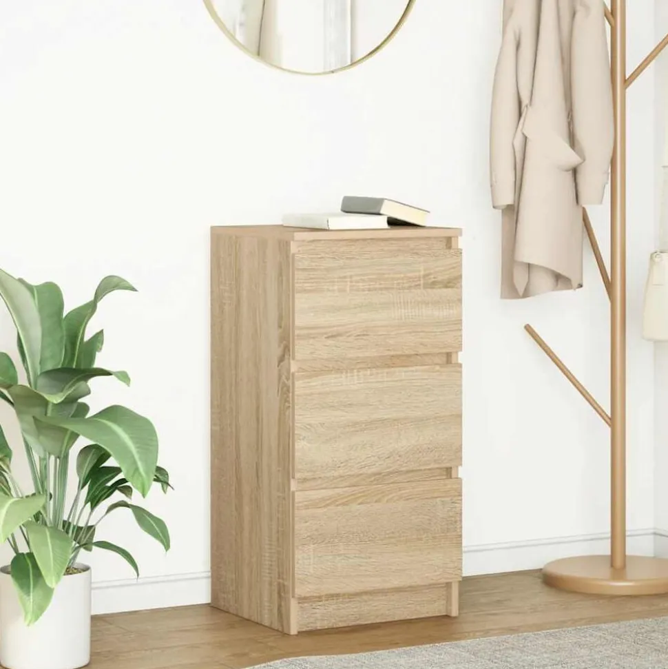 vidaXL Skänk Sonoma ek 37,5x35x76 cm konstruerat trä
