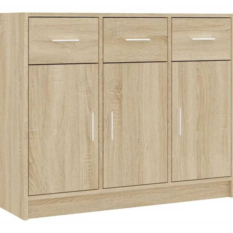 Discount vidaXL Skänk sonoma-ek 91x28x75 cm konstruerat trä Sonoma ek