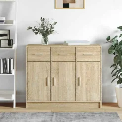 Discount vidaXL Skänk sonoma-ek 91x28x75 cm konstruerat trä Sonoma ek
