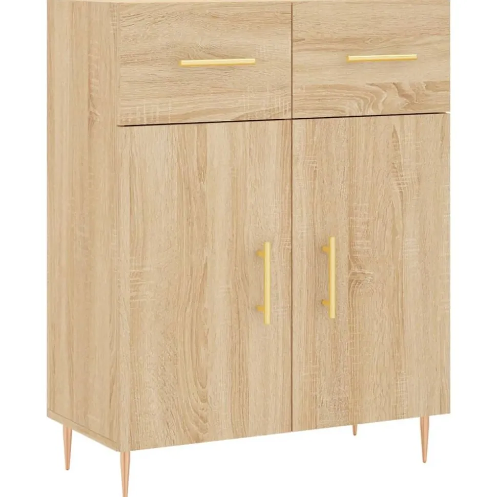 vidaXL Skänk sonoma-ek 69,5x34x90 cm konstruerat trä