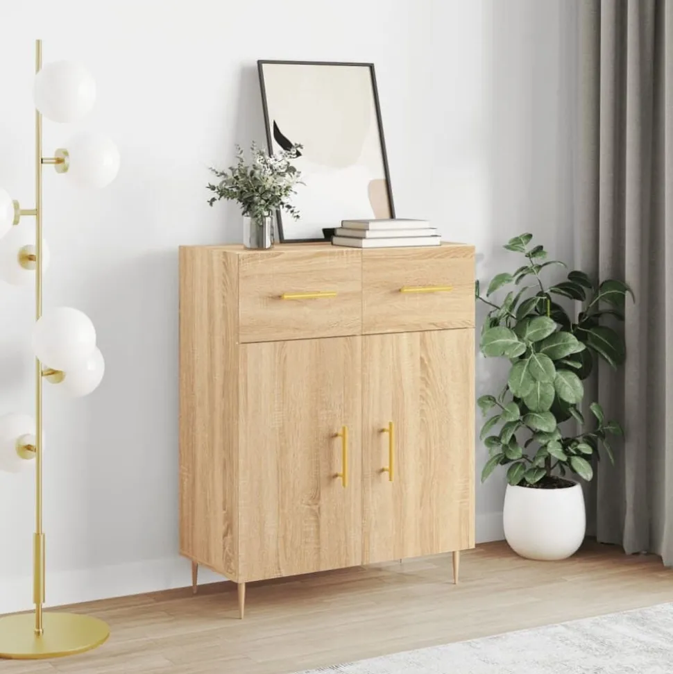 vidaXL Skänk sonoma-ek 69,5x34x90 cm konstruerat trä