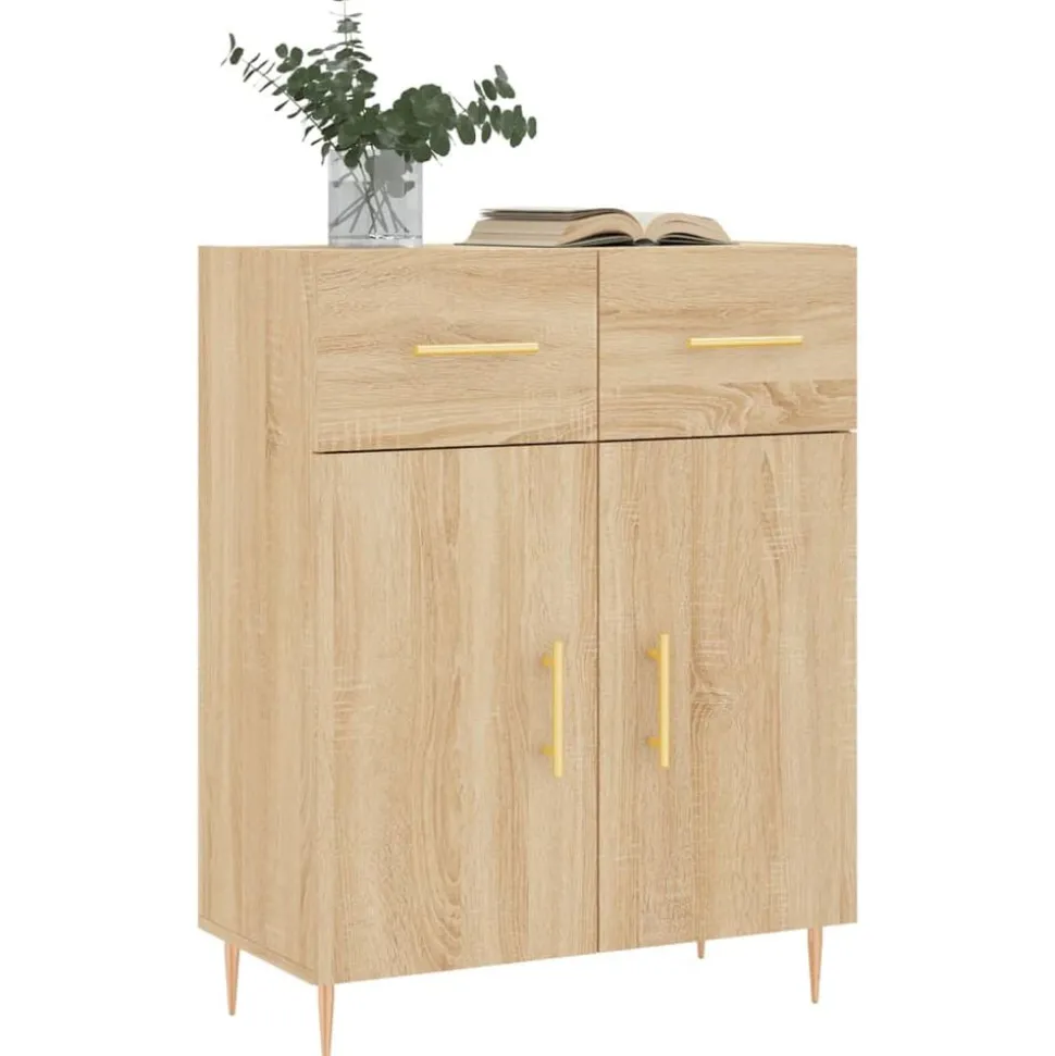 vidaXL Skänk sonoma-ek 69,5x34x90 cm konstruerat trä
