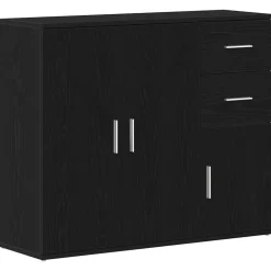 vidaXL Skänk svart ek 91x29,5x75 cm konstruerat trä
