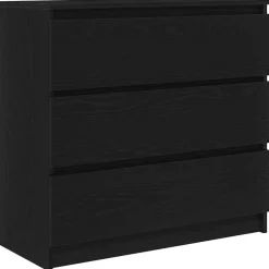 New vidaXL Skänk 80x35x76 cm konstruerat trä Svart ek