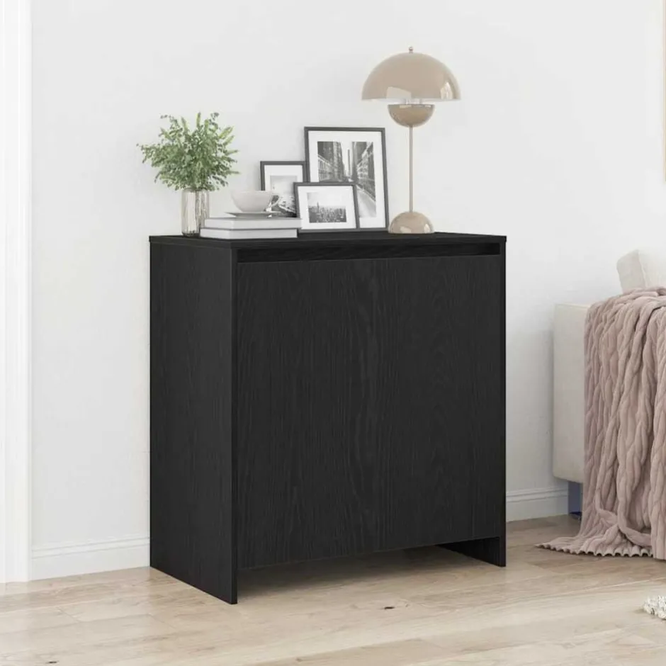 Outlet vidaXL Skänk 70x41x75 cm konstruerat trä Svart ek