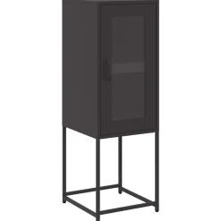 vidaXL Skänk svart 36x39x107 cm kallvalsat stål