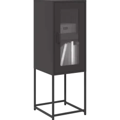 vidaXL Skänk svart 36x39x107 cm kallvalsat stål