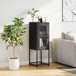 vidaXL Skänk svart 36x39x107 cm kallvalsat stål