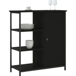 vidaXL Skänk svart 70x30x80 cm konstruerat trä
