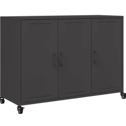 vidaXL Skänk svart 100,5x39x72 cm stål