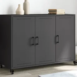 vidaXL Skänk svart 100,5x39x72 cm stål