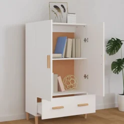 vidaXL Skänk vit 70x31x115 cm konstruerat trä